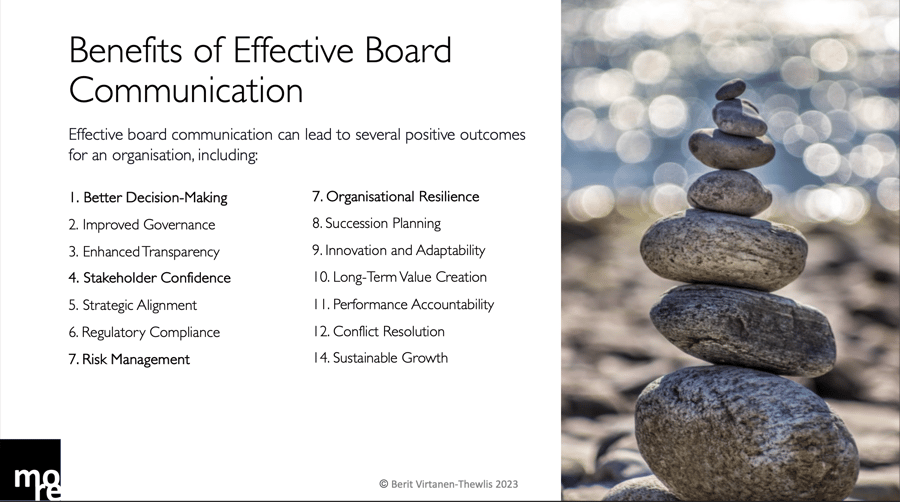 Benefits of effective board communication
