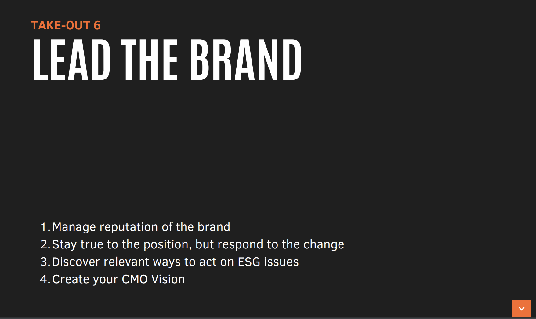 Lead the brand