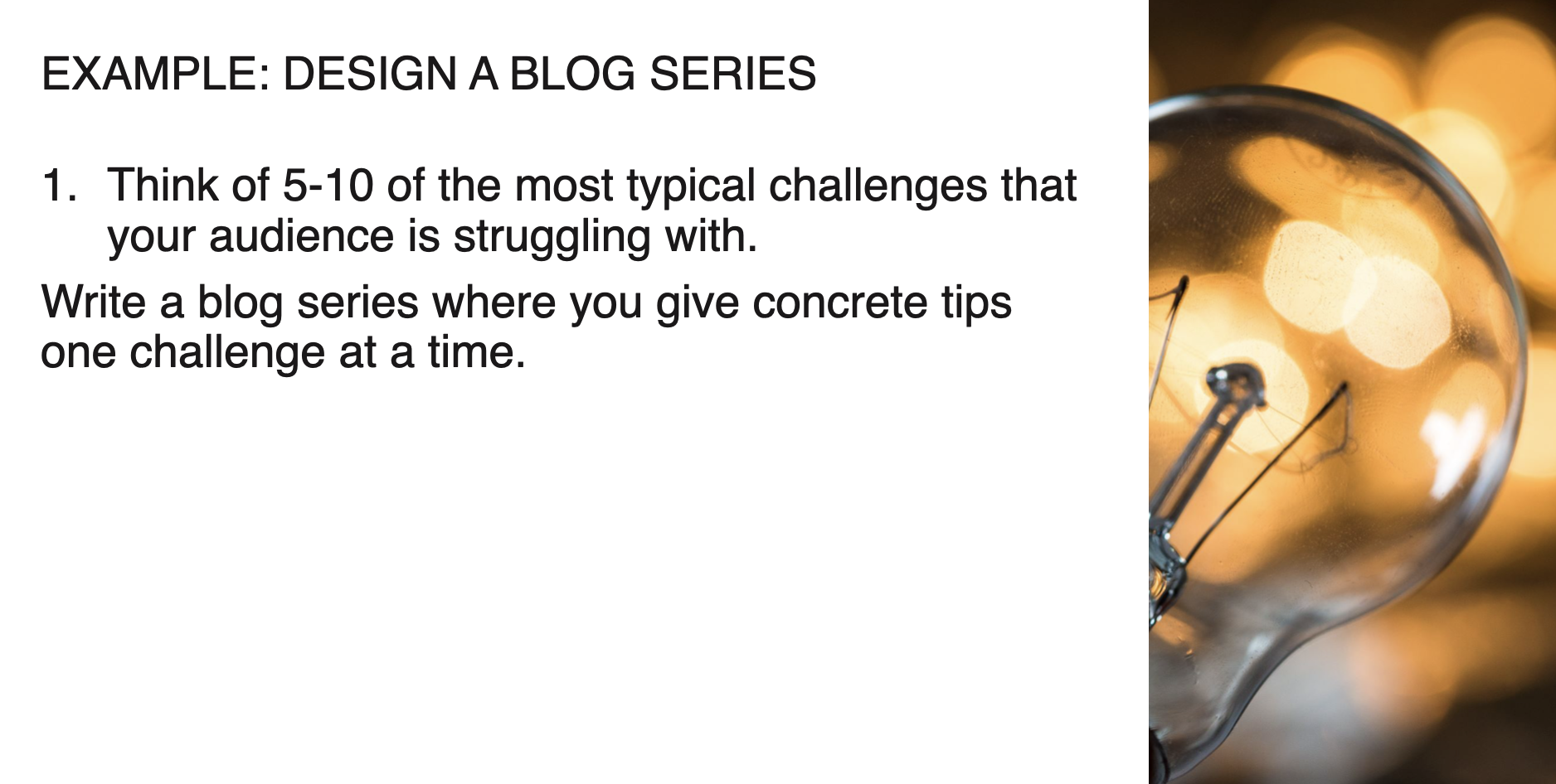 Example: Design a blog series